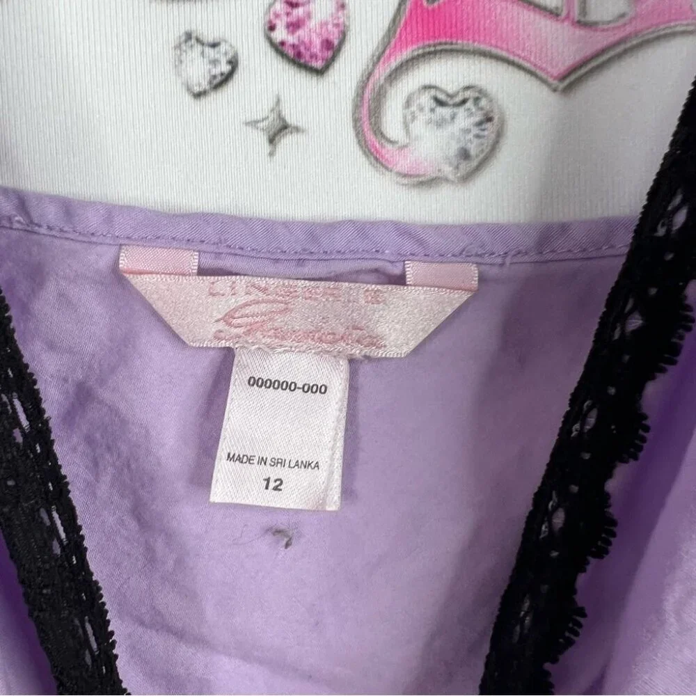 Dress lace detail purple lilac nighty Lavender Lace Trim Nightgown
